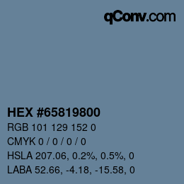 Color code: HEX #65819800 | qconv.com
