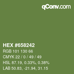 Color code: HEX #658242 | qconv.com