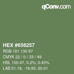 Farbcode: HEX #658257 | qconv.com