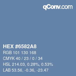 カラーコード: HEX #6582A8 | qconv.com