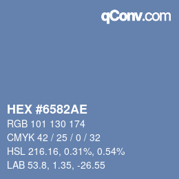 カラーコード: HEX #6582AE | qconv.com