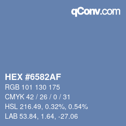 Color code: HEX #6582AF | qconv.com
