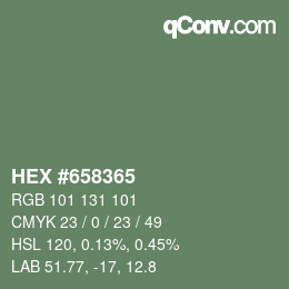 Color code: HEX #658365 | qconv.com