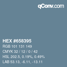 カラーコード: HEX #658395 | qconv.com