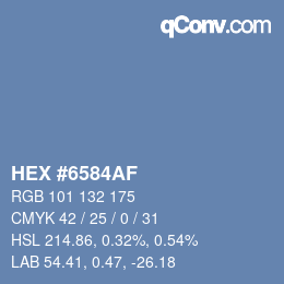 Color code: HEX #6584AF | qconv.com