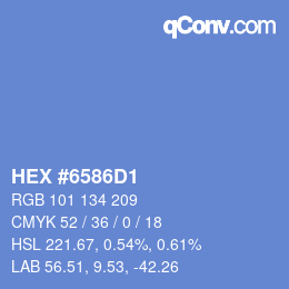 Color code: HEX #6586D1 | qconv.com