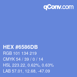 カラーコード: HEX #6586DB | qconv.com