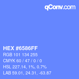 Color code: HEX #6586FF | qconv.com