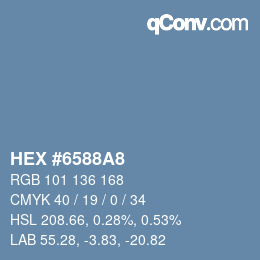 Color code: HEX #6588A8 | qconv.com