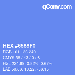 Color code: HEX #6588F0 | qconv.com