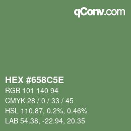 Color code: HEX #658C5E | qconv.com