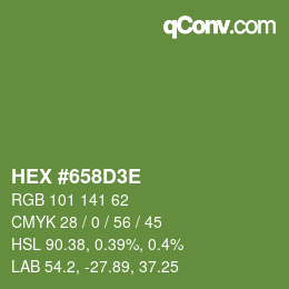 Color code: HEX #658D3E | qconv.com