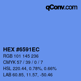颜色代码: HEX #6591EC | qconv.com
