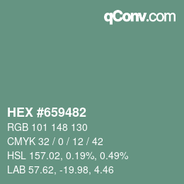 カラーコード: HEX #659482 | qconv.com