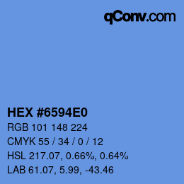 Código de color: HEX #6594E0 | qconv.com