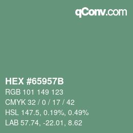 Farbcode: HEX #65957B | qconv.com