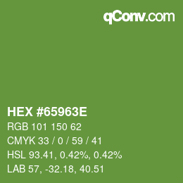 Color code: HEX #65963E | qconv.com