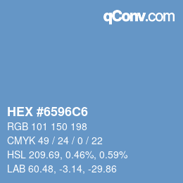 カラーコード: HEX #6596C6 | qconv.com