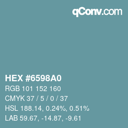 Farbcode: HEX #6598A0 | qconv.com