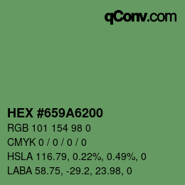 Farbcode: HEX #659A6200 | qconv.com