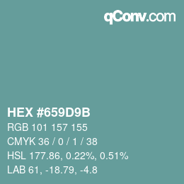 Color code: HEX #659D9B | qconv.com