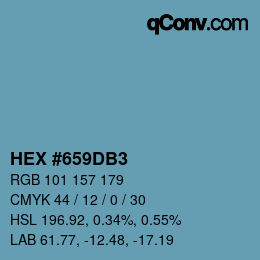 Color code: HEX #659DB3 | qconv.com