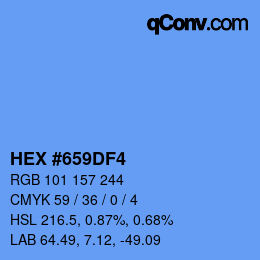 Color code: HEX #659DF4 | qconv.com