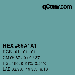 カラーコード: HEX #65A1A1 | qconv.com
