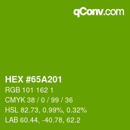 Color code: HEX #65A201 | qconv.com