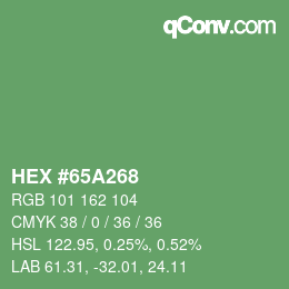 Color code: HEX #65A268 | qconv.com