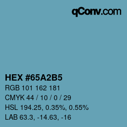 カラーコード: HEX #65A2B5 | qconv.com