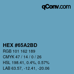 Color code: HEX #65A2BD | qconv.com