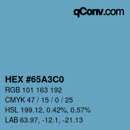 Color code: HEX #65A3C0 | qconv.com