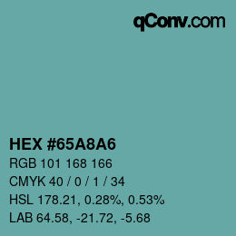 Color code: HEX #65A8A6 | qconv.com