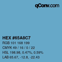 カラーコード: HEX #65A8C7 | qconv.com