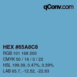 颜色代码: HEX #65A8C8 | qconv.com