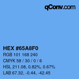 Color code: HEX #65A8F0 | qconv.com