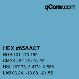 Color code: HEX #65AAC7 | qconv.com