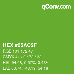 Color code: HEX #65AC2F | qconv.com
