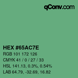 Color code: HEX #65AC7E | qconv.com