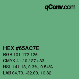 Color code: HEX #65AC7E | qconv.com