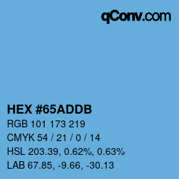 カラーコード: HEX #65ADDB | qconv.com