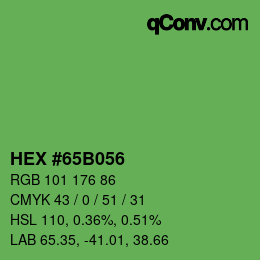 カラーコード: HEX #65B056 | qconv.com