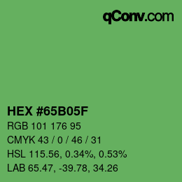 カラーコード: HEX #65B05F | qconv.com