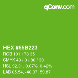 Color code: HEX #65B223 | qconv.com