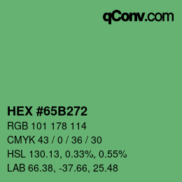 カラーコード: HEX #65B272 | qconv.com