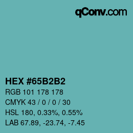 カラーコード: HEX #65B2B2 | qconv.com