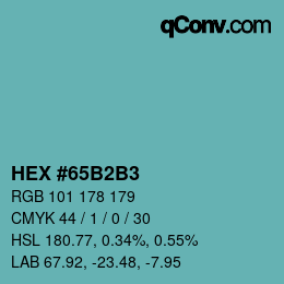 Color code: HEX #65B2B3 | qconv.com