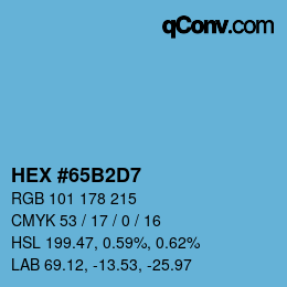 カラーコード: HEX #65B2D7 | qconv.com