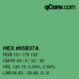 颜色代码: HEX #65B37A | qconv.com
